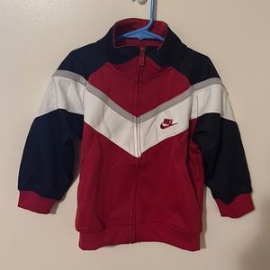 Nike Boys Red Black White and Gray Zip Up Jacket Size 4